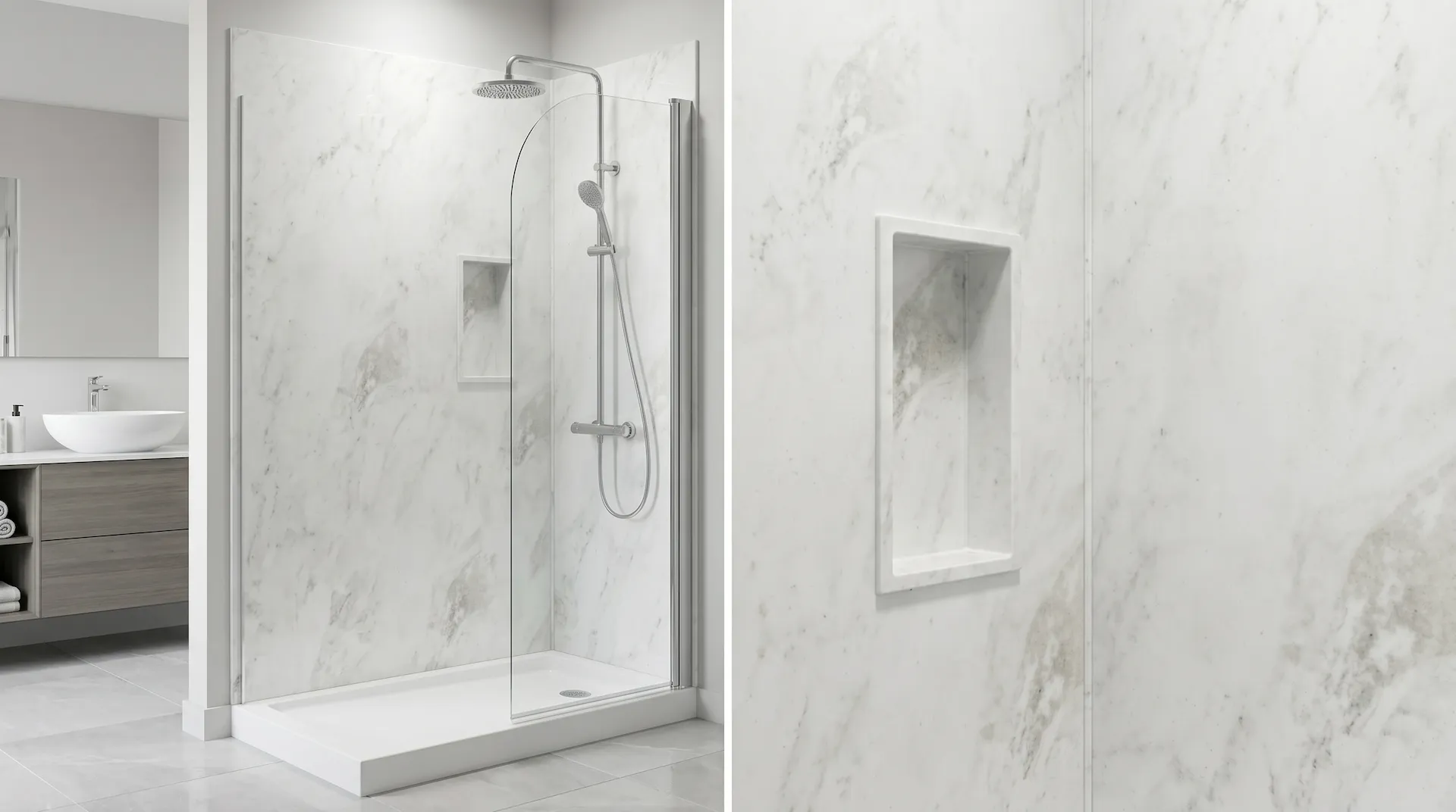 cultured marble Shower Surrounds